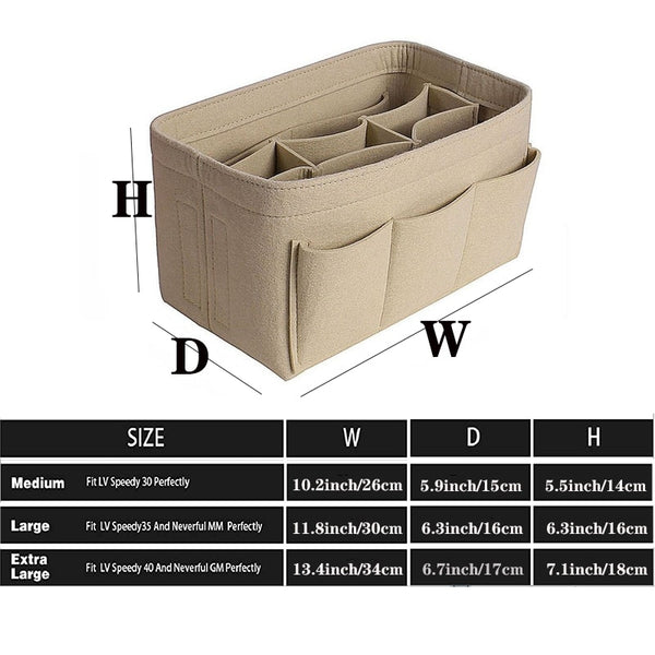 Organisationsfächer für Handtaschen