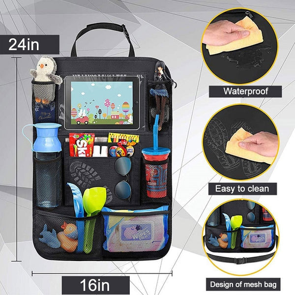 Autositz Organizer mit Touch Screen Tablet Holder + 9 Taschen